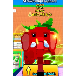 X10🍓Colossal STRAWBERRY ELEPHANT🍓(Money) | Huge Super Big | DIVINE | lv 200