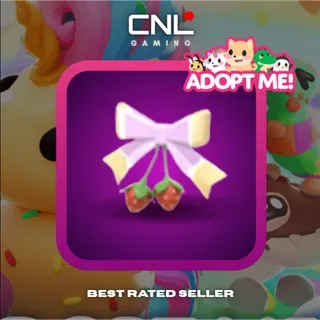 2x Strawberry Shortcake Bow - Normal [Adopt Me]