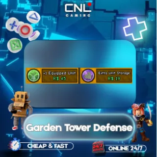 Garden Tower Defense > 1 Equipped Unit + Extra Unit storage [64R] 
