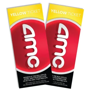 Two Yellow AMC Tickets (X2)