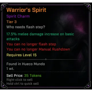 Warrior Spirit| SPIRIT CHARM - VV: ULTIMATUM| ROBLOX