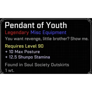 Pendant of youth| Legendary EQUIPMENT  - VV: ULTIMATUM| ROBLOX