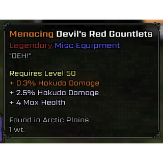 (Menacing) Devils RED Gauntlets| Legendary EQUIPMENT  - VV: ULTIMATUM| ROBLOX