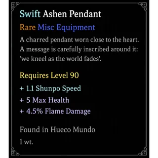 Ashen Pendant| RARE - MIsc Equipment | FOR SHRINE  - VV: ULTIMATUM| ROBLOX