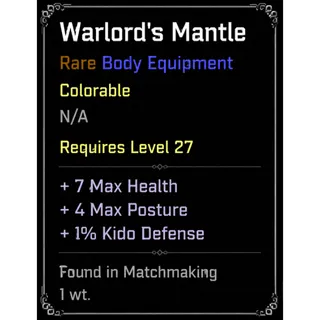 Warlord's Mantle Rare EQUIPMENT - VV: ULTIMATUM| ROBLOX