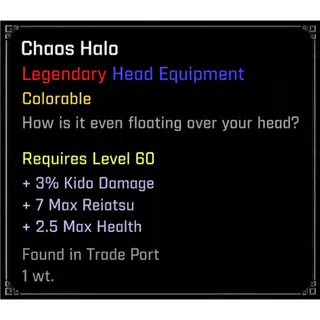 CHAOS HALO| Legendary EQUIPMENT  - VV: ULTIMATUM| ROBLOX