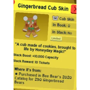 gingerbread cub | bee swarm sim