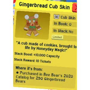 gingerbread cub skin | bee swarm simulator