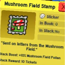 mushroom field stamp | bee swarm simulator