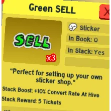 x3 green sell | bee swarm simulator