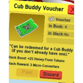 cub buddy voucher | bee swarm simulator