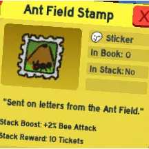 ant field stamp | bee swarm simulator