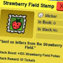 strawberry field stamp | bee swarm simulator