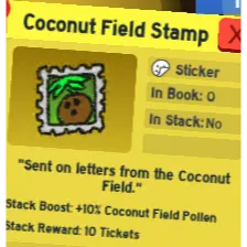 coconut field stamp | bee swarm simulator
