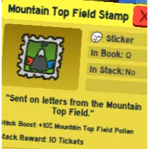 mountain top field stamp | bee swarm simulator