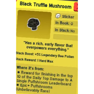 black truffle mushroom | bee swarm simulator