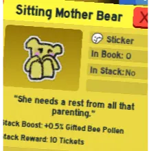 sitting mother bear | bee swarm simulator