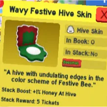 wavy festive hive skin | bee swarm simulator