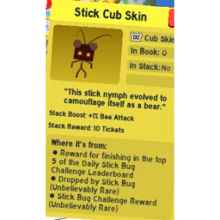 stick cub skin | bee swarm simulator