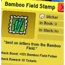 bamboo field stamp | bee swarm simulator