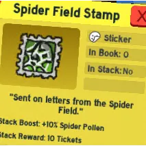 spider field stamp | bee swarm simulator