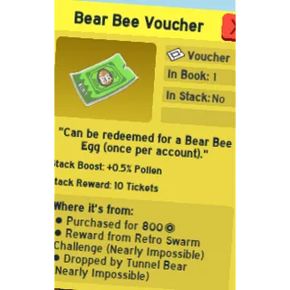 bear bee voucher | bee swarm sim