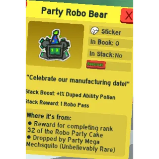 party robo bear| bee swarm simulator
