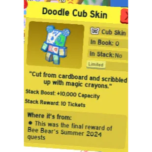 doodle cub skin | bee swarm simulator
