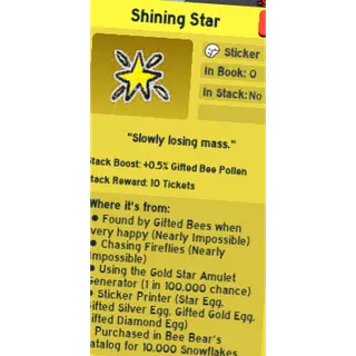 shining star | bee swarm simulator