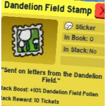 dandelion field stamp | bee swarm simulator