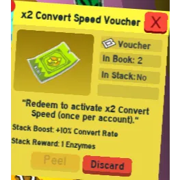 x2 convert speed voucher 