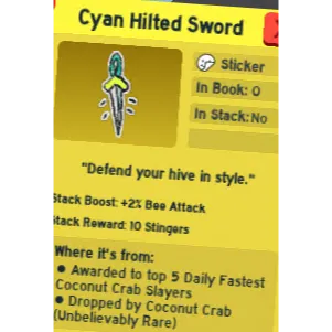 cyan hilted sword | bee swarm simulator
