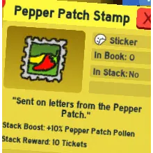 pepper patch stamp | bee swarm simulator