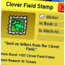 clover field stamp | bee swarm simulator