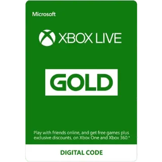 12 Month Xbox Live Gold Membership EU / UK