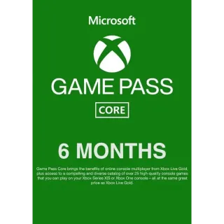 XBOX GAME PASS CORE 6 MONTHS KEY INDIA