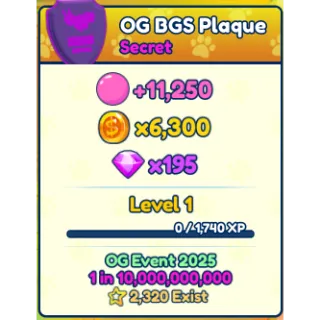 SHINY OG BGS PLAQUE| BGSI