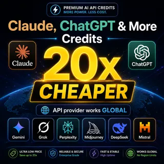 100$ WORTH : Claude, ChatGPT & More Cheap API Credits - Premium, Legally sourced, Fully functional