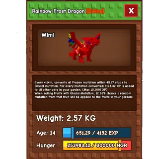 [Grow a Garden] Rainbow Hatch Frost Dragon