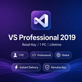 Visual Studio Professional 2019 — Lifetime Retail Key — 1 PC — Global