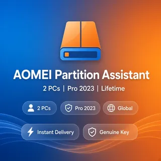 AOMEI Partition Assistant Professional 2023 — Lifetime Key — 2 PCs — Global