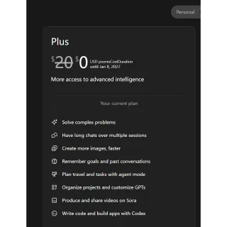 ChatGPT account with one year of Plus membership
