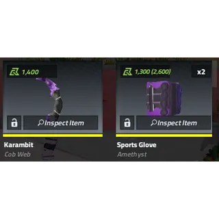 Karambit cobweb and amethyst combo