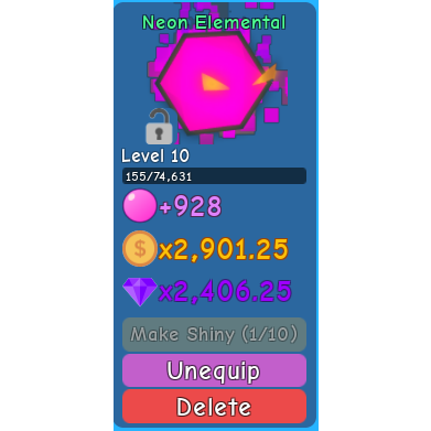 Bubble Gum Simulator Neon Elemental In Game Items Gameflip - roblox 901