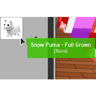 Adopt Me Snow Puma Full Grown In Game Items Gameflip