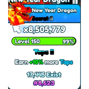 Tap sim, new year dragon, level 150 