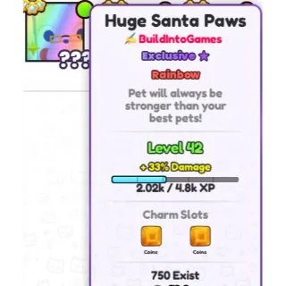 PS99 - Rainbow Huge Santa Paws Sign