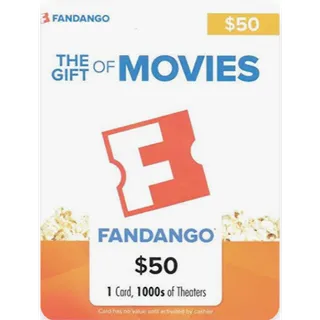 Fandango 50 USD Gift Card ⚡Instant delivery⚡