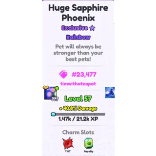 Rainbow Huge Sapphire Phoenix