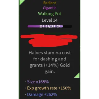 Lootify Roblox Pet (Walking Pot) (Gigantic + Radiant)